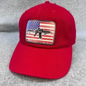 American Flag AR-15 Patch Mens Red Gelante Baseball Cap Adjustable OSFA